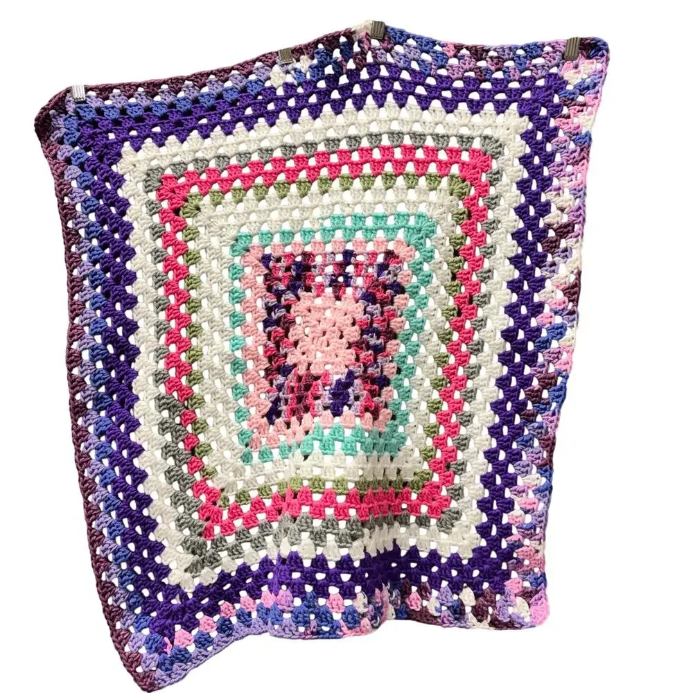 UNISEX Baby Blanket Handmade‎ Classic Retro Look Afghan NWOT STYLE #3421